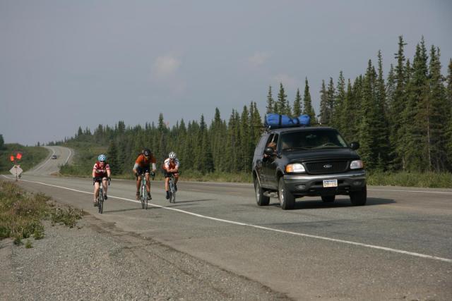 Team car of another rider was getting in my way, so I passed it.