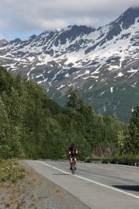 Starting the ascent of Thompson Pass.